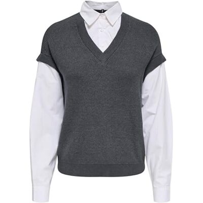 15353383-4894558 ONLY Damska kamizelka Onlpayson LS Polo Mix KNT, ciemnoszara mieszanka, XS, Ciemnoszara mieszanka, XS 15353383-4894558 ONLY Damska kamizelka Onlpayson LS Polo Mix KNT, ciemnoszara mieszanka, XS, Ciemnoszara mieszanka, XS