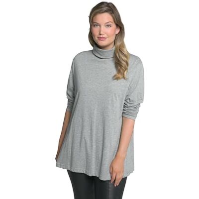 646813_134_50+ Ulla Popken Damska koszulka, golf, slim, długi rękaw, basic-Shirtrolli, czarny, 50-52 646813_134_50+ Ulla Popken Damska koszulka, golf, slim, długi rękaw, basic-Shirtrolli, czarny, 50-52