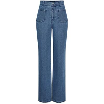 17134259 PIECES Pcama Hw Wide Jeans Lb Bc dżinsy damskie, jasnoniebieski (light blue denim), XS 17134259 PIECES Pcama Hw Wide Jeans Lb Bc dżinsy damskie, jasnoniebieski (light blue denim), XS