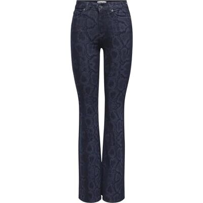 15361732-4892085 ONLY Onlpython Hw Flare Snake AOP DNM Azg, niebieski (Dark Blue Denim), L / 32L 15361732-4892085 ONLY Onlpython Hw Flare Snake AOP DNM Azg, niebieski (Dark Blue Denim), L / 32L