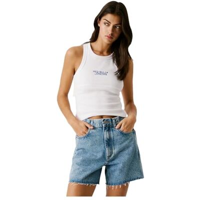 RL500011800M PEPE JEANS damska koszulka z logo RIB TANK, biała (biała), M, Biały (biały), M RL500011800M PEPE JEANS damska koszulka z logo RIB TANK, biała (biała), M, Biały (biały), M