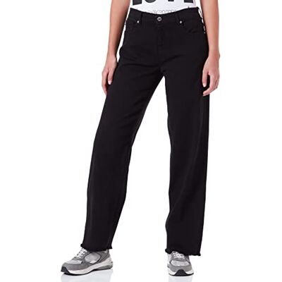 W Q 467 83 S 3633 Love Moschino Damskie spodnie Boyfriend z marką Heart Back Tag Casual Pants, czarny, 28 W Q 467 83 S 3633 Love Moschino Damskie spodnie Boyfriend z marką Heart Back Tag Casual Pants, czarny, 28
