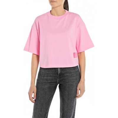 W3798M.000.23608P Replay T-shirt damski, 367 Candy Pink, XL W3798M.000.23608P Replay T-shirt damski, 367 Candy Pink, XL