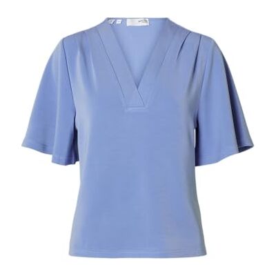 16096373-4657295 SELECTED FEMME Damski top z dekoltem w serek, krótki rękaw, Cornflower Blue, S 16096373-4657295 SELECTED FEMME Damski top z dekoltem w serek, krótki rękaw, Cornflower Blue, S