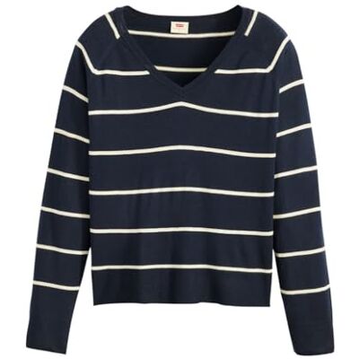 A8502 Levi's Petal Vneck Sweater Stephanie Stripe NAV, Stephanie Stripe Nav, S A8502 Levi's Petal Vneck Sweater Stephanie Stripe NAV, Stephanie Stripe Nav, S