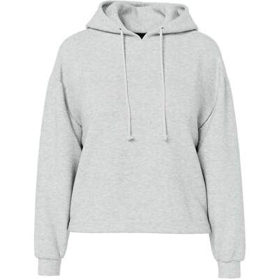 17113437 PIECES Pcchilli Ls Hoodie Noos Bc bluza z kapturem, jasnoszary melanżowy, M 17113437 PIECES Pcchilli Ls Hoodie Noos Bc bluza z kapturem, jasnoszary melanżowy, M
