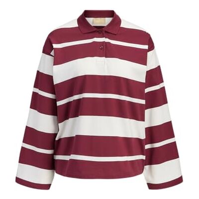 12287922-4908691 JACK & JONES Jxvilma Ls Stripe Polo JRS, Cabernet, M 12287922-4908691 JACK & JONES Jxvilma Ls Stripe Polo JRS, Cabernet, M