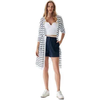 12000-51207-6916 LTB Jeans Kecasa kardigan damski, White Navy Stripes 6916, L 12000-51207-6916 LTB Jeans Kecasa kardigan damski, White Navy Stripes 6916, L