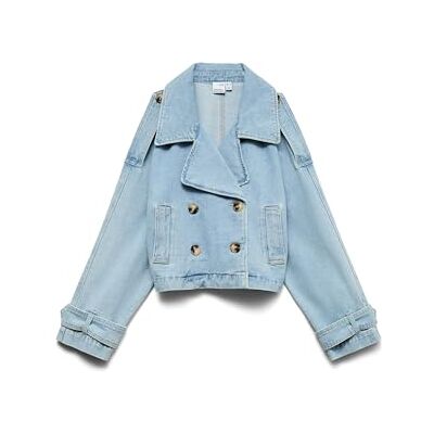 10345736-4989703 VERO MODA Trenchcoat Vmlelou Short LS Noos-Gabardyna, Denim Jasnoniebieski, L Kobiety 10345736-4989703 VERO MODA Trenchcoat Vmlelou Short LS Noos-Gabardyna, Denim Jasnoniebieski, L Kobiety