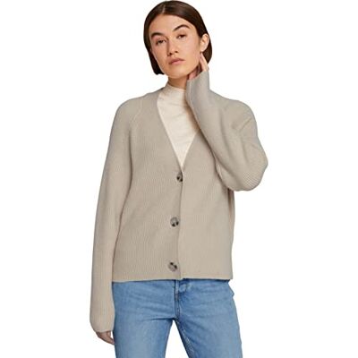 1030000 TOM TAILOR Denim Damski Basic Kardigan , 10336 Light Cashew Beige, M 1030000 TOM TAILOR Denim Damski Basic Kardigan , 10336 Light Cashew Beige, M
