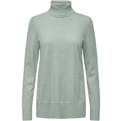 15324689 ONLY Onlibi Ls Long Slit Rollneck Cc KNT sweter z dzianiny, Aqua Gray/Szczegóły: melanż, XL 15324689 ONLY Onlibi Ls Long Slit Rollneck Cc KNT sweter z dzianiny, Aqua Gray/Szczegóły: melanż, XL