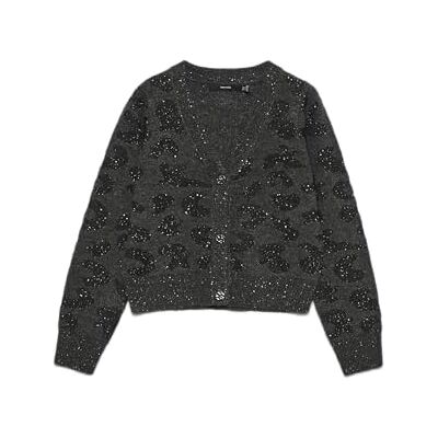10339337-4902535 VERO MODA Vmzuzu Ls dekolt w serek kardigan, ciemnoszary melanż, XS 10339337-4902535 VERO MODA Vmzuzu Ls dekolt w serek kardigan, ciemnoszary melanż, XS