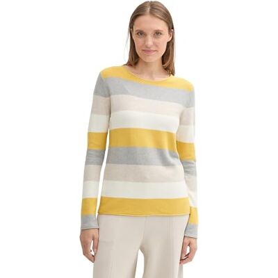 1042952 TOM TAILOR Sweter damski, 24659 Camel Ottoman Stripe, XXL 1042952 TOM TAILOR Sweter damski, 24659 Camel Ottoman Stripe, XXL