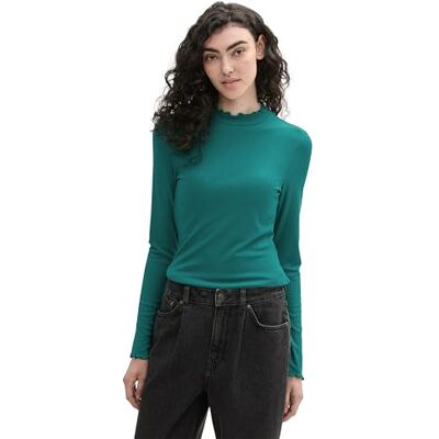1043075 TOM TAILOR Denim Damska koszulka z długim rękawem, 35914 Jade Green, XS 1043075 TOM TAILOR Denim Damska koszulka z długim rękawem, 35914 Jade Green, XS