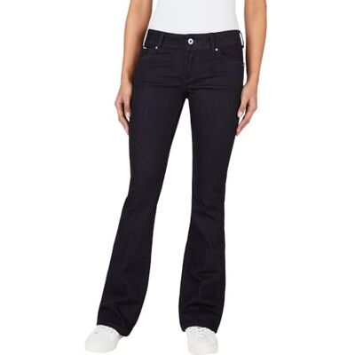 PL204596M15 Pepe Jeans Damskie dżinsy Slim Fit Flare Lw, Niebieski (Denim-m15), 24W / 32L PL204596M15 Pepe Jeans Damskie dżinsy Slim Fit Flare Lw, Niebieski (Denim-m15), 24W / 32L