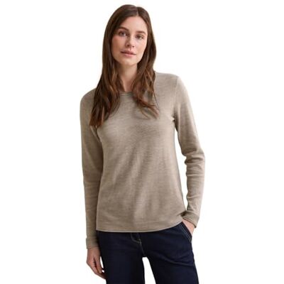 B302977 Cecil Damska koszulka strukturalna, Oak Wood Beige Heather Melange, XS B302977 Cecil Damska koszulka strukturalna, Oak Wood Beige Heather Melange, XS