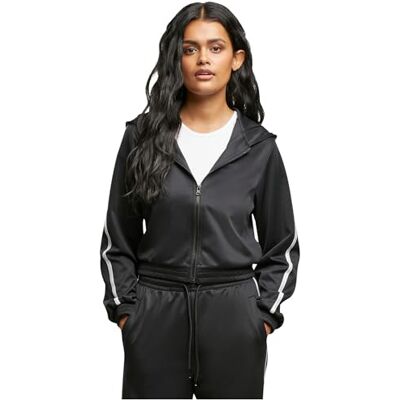 TB7135-00007 Urban Classics Damska kurtka Cropped Track, czarny, XS TB7135-00007 Urban Classics Damska kurtka Cropped Track, czarny, XS