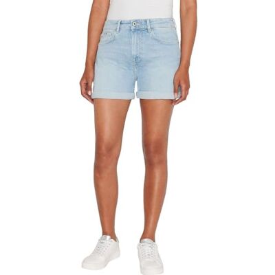 PL801121PF6 Pepe Jeans Damskie obcisłe krótkie spodenki Hw, niebieskie (Denim-PF6), 31W, Niebieski (denim-pf6), 31W PL801121PF6 Pepe Jeans Damskie obcisłe krótkie spodenki Hw, niebieskie (Denim-PF6), 31W, Niebieski (denim-pf6), 31W