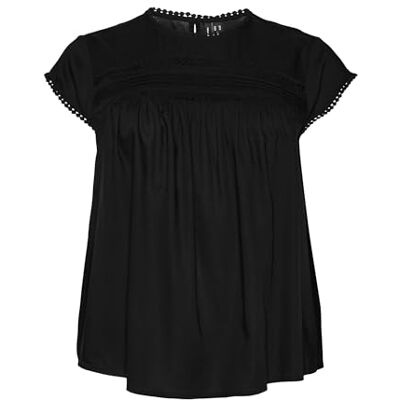 10265858 VERO MODA VMDEBBIE Pleat S/L Top WVN GA Curve NOOS bluzka damska, czarny, 46 10265858 VERO MODA VMDEBBIE Pleat S/L Top WVN GA Curve NOOS bluzka damska, czarny, 46