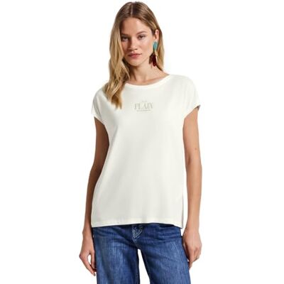 A323581 Street One Damska koszulka basic z napisem, Off White, 44 A323581 Street One Damska koszulka basic z napisem, Off White, 44