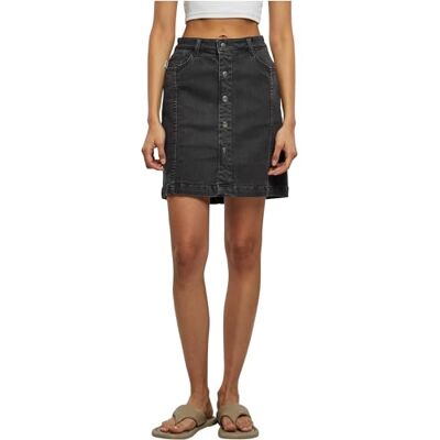 TB6039 Urban Classics Damska spódnica damska Organic Stretch Button Denim Skirt Black Washed 28, Black washed, 28 TB6039 Urban Classics Damska spódnica damska Organic Stretch Button Denim Skirt Black Washed 28, Black washed, 28