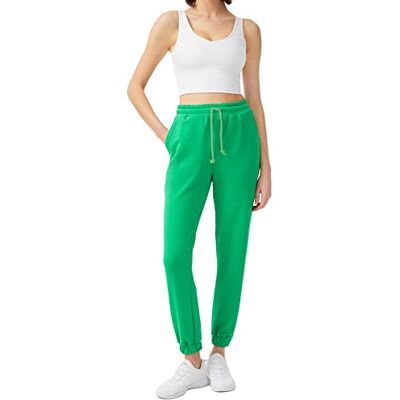 Drawstring LOS OJOS Damskie spodnie ze sznurkiem, zielony, S Drawstring LOS OJOS Damskie spodnie ze sznurkiem, zielony, S