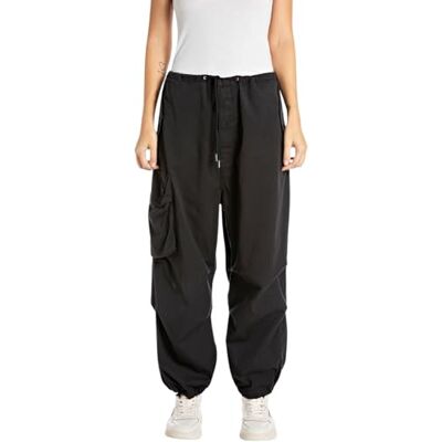 W8130 .000.85057G Replay Damskie spodnie cargo Wide Leg, 098 BLACK, XXS W8130 .000.85057G Replay Damskie spodnie cargo Wide Leg, 098 BLACK, XXS