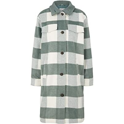 1032677 TOM TAILOR Denim Damski Długa koszulka z wzorem w kratkę , 30267 Green Beige Check, L 1032677 TOM TAILOR Denim Damski Długa koszulka z wzorem w kratkę , 30267 Green Beige Check, L