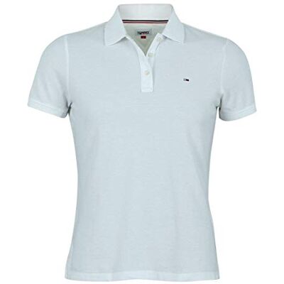 DW0DW09199 Tommy Jeans Damska koszulka polo Tjw Slim, biały, L DW0DW09199 Tommy Jeans Damska koszulka polo Tjw Slim, biały, L