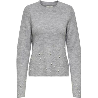 15351912-4815065 Jdy pearl L/S okrągły dekolt Pearl sweter KNT, jasnoszary melanżowy, L 15351912-4815065 Jdy pearl L/S okrągły dekolt Pearl sweter KNT, jasnoszary melanżowy, L