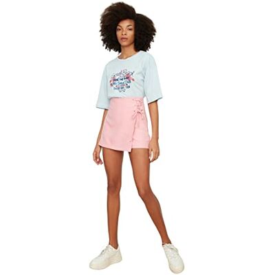 8683046408591 Trendyol Damskie szorty basic z wysokim stanem skinny fit, Suszona róża, 58 8683046408591 Trendyol Damskie szorty basic z wysokim stanem skinny fit, Suszona róża, 58