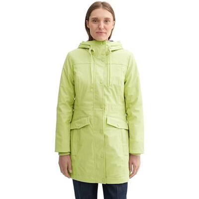 1042905 TOM TAILOR Damski płaszcz przeciwdeszczowy z pikowaniem i kapturem, 35744 Green Spark, M 1042905 TOM TAILOR Damski płaszcz przeciwdeszczowy z pikowaniem i kapturem, 35744 Green Spark, M