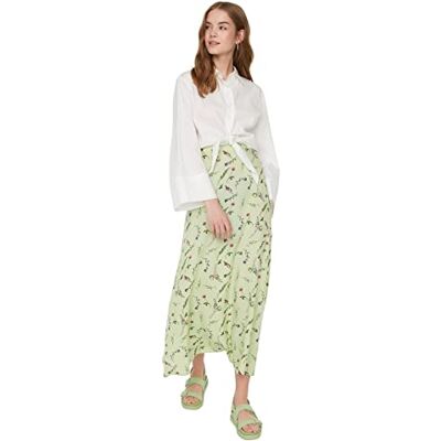 TCTSS22EE0006 Trendyol Spódnica zielona Maxi, zielona, 34, ZIELONY, 32 TCTSS22EE0006 Trendyol Spódnica zielona Maxi, zielona, 34, ZIELONY, 32