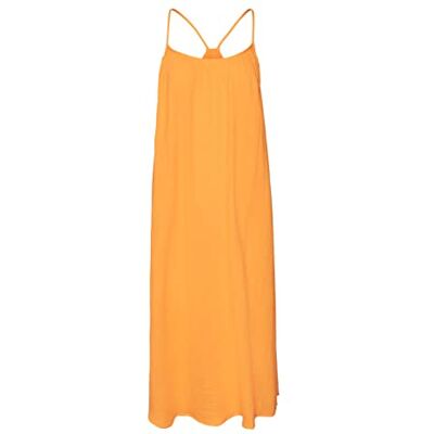 10283130 VERO MODA Women's VMNATALI NIA Singlet 7/8 Dress WVN sukienka, Radiant Yellow, S, jaskrawy żółty, S 10283130 VERO MODA Women's VMNATALI NIA Singlet 7/8 Dress WVN sukienka, Radiant Yellow, S, jaskrawy żółty, S