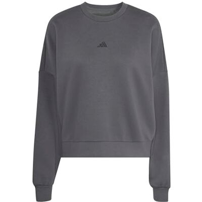 KC5279 adidas dames ESSENTIALS SMALL LOGO FEEL COZY RELAXED FIT SWEATSHIRT, grey six/black, XS KC5279 adidas dames ESSENTIALS SMALL LOGO FEEL COZY RELAXED FIT SWEATSHIRT, grey six/black, XS