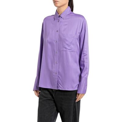 W2121B.000.85062 Replay Bluza damska Comfort Fit, 472 Lawenda, S W2121B.000.85062 Replay Bluza damska Comfort Fit, 472 Lawenda, S