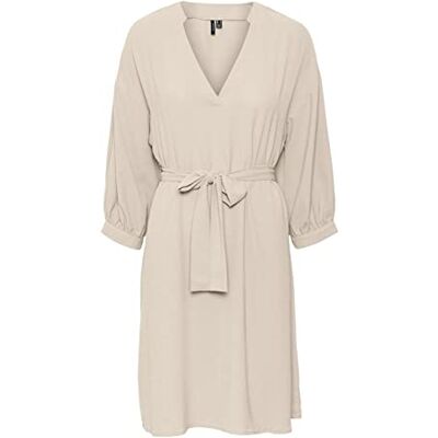 10284134 VERO MODA Women's VMPYE 3/4 ABK Dress WVN BTQ GA sukienka, Whitecap Gray, XS, whitecap gray, XS 10284134 VERO MODA Women's VMPYE 3/4 ABK Dress WVN BTQ GA sukienka, Whitecap Gray, XS, whitecap gray, XS
