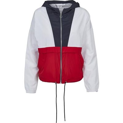 TB2010-01243 Urban Classics Damska kurtka przejściowa Ladies 3-tonowy oversize Windbreaker, lekka Streetwear kurtka wsuwana, kolorowa kurtka, wielokolorowy (Navy/White/Fire Red 01243), S TB2010-01243 Urban Classics Damska kurtka przejściowa Ladies 3-tonowy oversize Windbreaker, lekka Streetwear kurtka wsuwana, kolorowa kurtka, wielokolorowy (Navy/White/Fire Red 01243), S