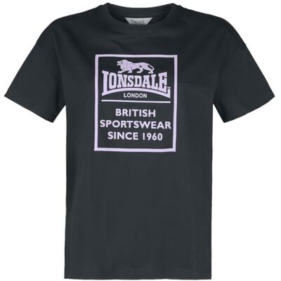 117256_1056_XL Lonsdale Women's RAMSCRAIGS T-Shirt, czarny/fioletowy, XL 117256_1056_XL Lonsdale Women's RAMSCRAIGS T-Shirt, czarny/fioletowy, XL