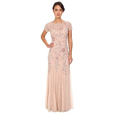 AP1E208349 Adrianna Papell Damska suknia plus size z kwiatowymi koralikami z godetami, @@, 38 AP1E208349 Adrianna Papell Damska suknia plus size z kwiatowymi koralikami z godetami, @@, 38
