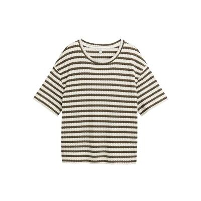 1046622 TOM TAILOR Denim Bluza damska, 37852 oliwkowo-biały pasek, M 1046622 TOM TAILOR Denim Bluza damska, 37852 oliwkowo-biały pasek, M