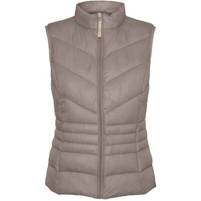 10289449 VERO MODA VMSORAYASIV damska krótka kamizelka z krótkim stanem, Moon Rock, XS, Moon Rock, XS 10289449 VERO MODA VMSORAYASIV damska krótka kamizelka z krótkim stanem, Moon Rock, XS, Moon Rock, XS