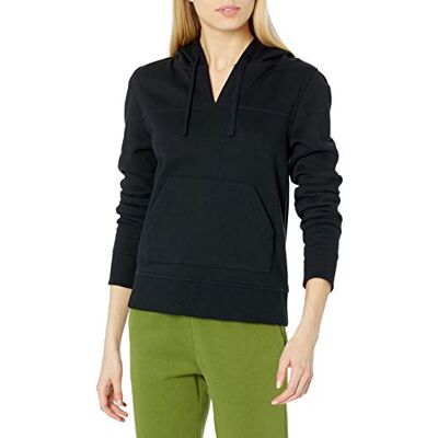 AEW30005SP21-Black-X-Small Amazon Essentials Damska bluza z kapturem z długim rękawem i otwartym dekoltem w serek, czarna, XS AEW30005SP21-Black-X-Small Amazon Essentials Damska bluza z kapturem z długim rękawem i otwartym dekoltem w serek, czarna, XS