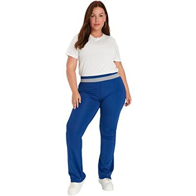 TBBSS22EA0055 Trendyol Damskie spodnie dresowe Regular Plus Size, granatowe, 3XL, granatowy, 3XL TBBSS22EA0055 Trendyol Damskie spodnie dresowe Regular Plus Size, granatowe, 3XL, granatowy, 3XL
