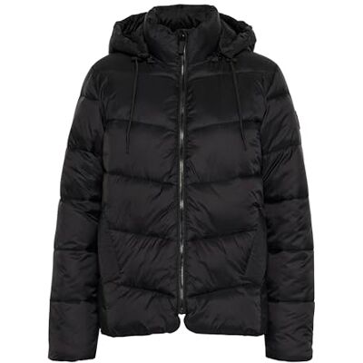 10508811 KAFFE Damska kurtka puffer wysoki kołnierz z kapturem długość hip zamek błyskawiczny regularny krój, Głęboka czerń, 46 10508811 KAFFE Damska kurtka puffer wysoki kołnierz z kapturem długość hip zamek błyskawiczny regularny krój, Głęboka czerń, 46