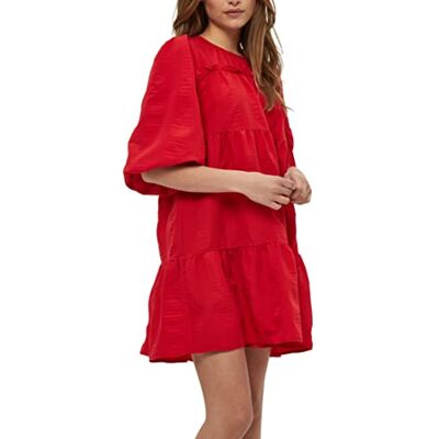 MI4686-100-XXL Minus Sukienka damska Lelia, Czerwony lawa, 42 MI4686-100-XXL Minus Sukienka damska Lelia, Czerwony lawa, 42