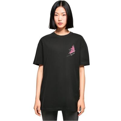MP0007313 Merchcode Damska koszulka damska Fly High Oversized Boyfriend Tee, Oversized Fit, 100% bawełna, czarny, M MP0007313 Merchcode Damska koszulka damska Fly High Oversized Boyfriend Tee, Oversized Fit, 100% bawełna, czarny, M