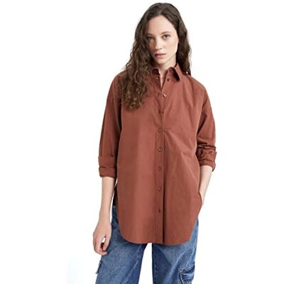 T5494AZ DeFacto Damska koszulka tunic, brązowy, XS T5494AZ DeFacto Damska koszulka tunic, brązowy, XS