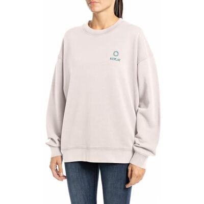 W3638D.000.23158HG Replay Damska bluza oversize, 565 Powder Pink, M W3638D.000.23158HG Replay Damska bluza oversize, 565 Powder Pink, M