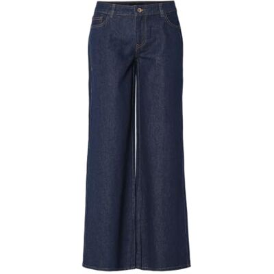 17153794-4622375 PIECES Pcselma Lw Wide Jeans Rinse Noos Bc, niebieski (Dark Blue Denim), 27W / 32L 17153794-4622375 PIECES Pcselma Lw Wide Jeans Rinse Noos Bc, niebieski (Dark Blue Denim), 27W / 32L